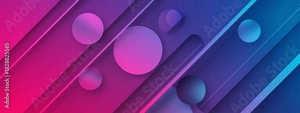 Obraz Abstract Gradient Circles: Modern Tech Background, Vibrant Colors, 3D Design Elements