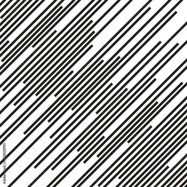 Fototapeta  Black and white triped background with thin brushstrokes and stripes. Grunge geometric backdrop with slanted lines. Design element to create dynamic, motion backgrounds.