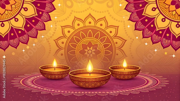 Fototapeta Indian diwali background generative ai