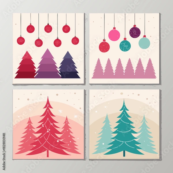 Obraz christmas tree set