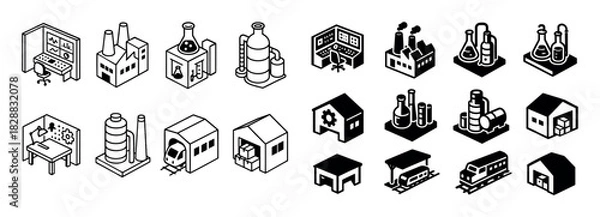 Obraz Isometric Process Icons