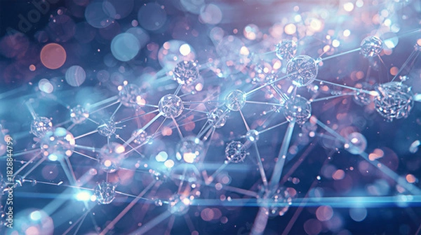 Fototapeta Quantum Lattice Technology Background