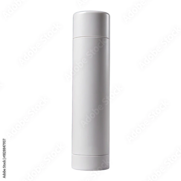 Obraz Sleek white cylindrical product packaging against transparent background