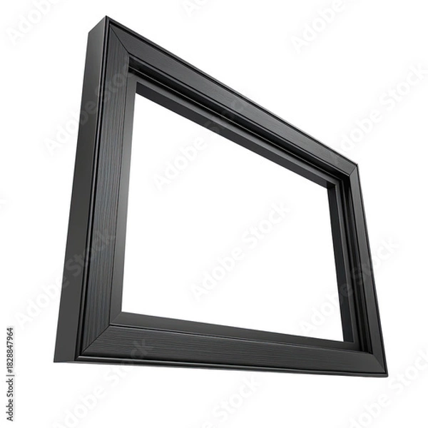 Obraz Ornate antique dark wood picture frame on transparent background