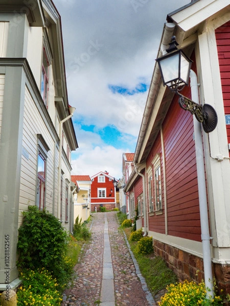 Obraz Stunning 18th-century wooden architecture of the Old Town of Gävle, Sweden