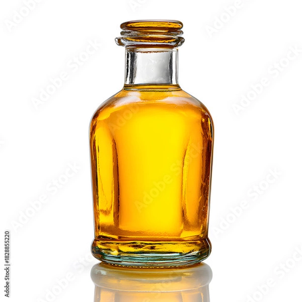 Obraz Bottle of olive oil isolated on white background no sign or label 
