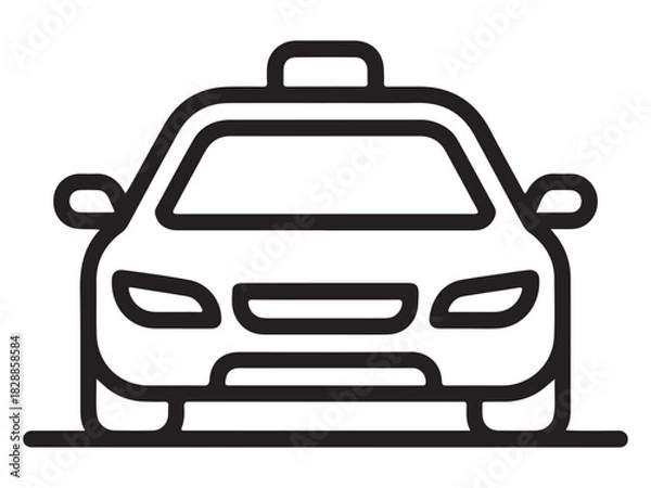 Obraz Modern autonomous taxi lane icon with a clear silhouette representing future urban transportation solutions