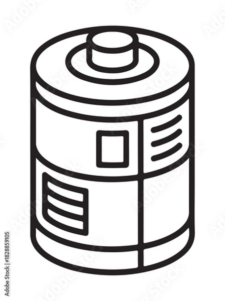 Obraz Clean outline illustration of a real time air quality monitoring node with a distinctive silhouette style