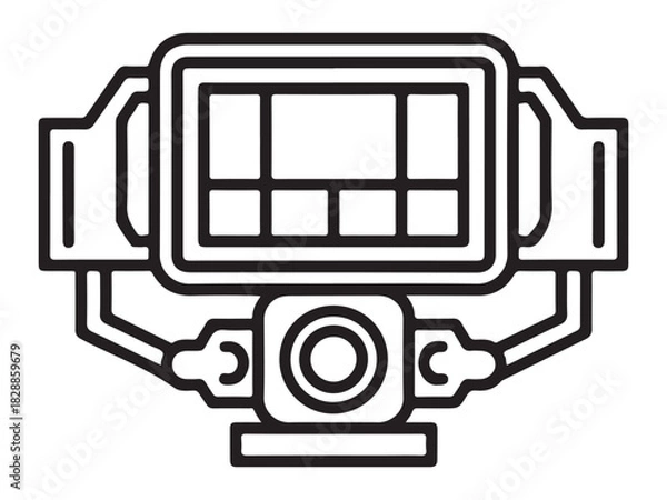 Obraz Collection of urban climate monitoring icons and symbols in a distinctive silhouette style