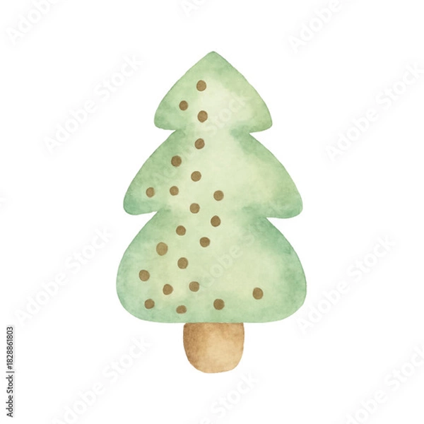 Obraz watercolor Christmas tree on a white background
