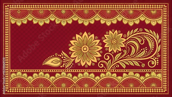 Obraz traditional Indian fabric motif generative ai