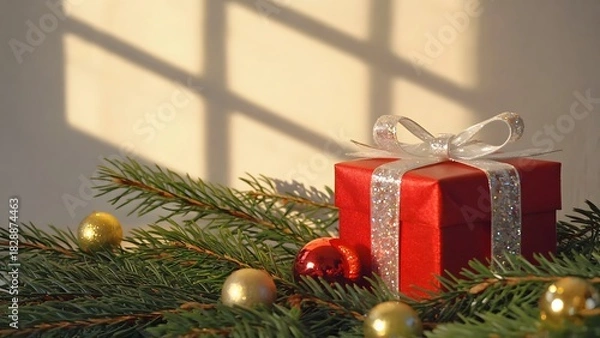 Fototapeta christmas tree with gifts