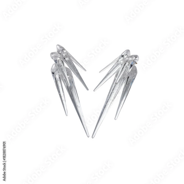 Obraz Abstract ice crystal formations shaped like wings isolated on transparent background