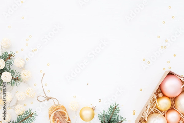 Obraz Ozdoby świąteczne na białym tle