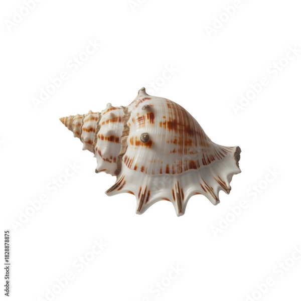 Obraz Spiky seashell isolated on transparent background