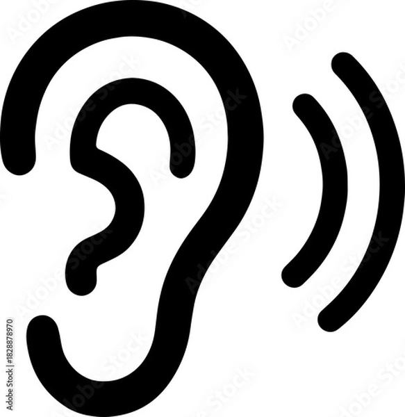 Fototapeta Ear Scalable SVG Vector Graphic with Editable Paths and Layers for Web, UI Design, Digital Art, and Print Applications