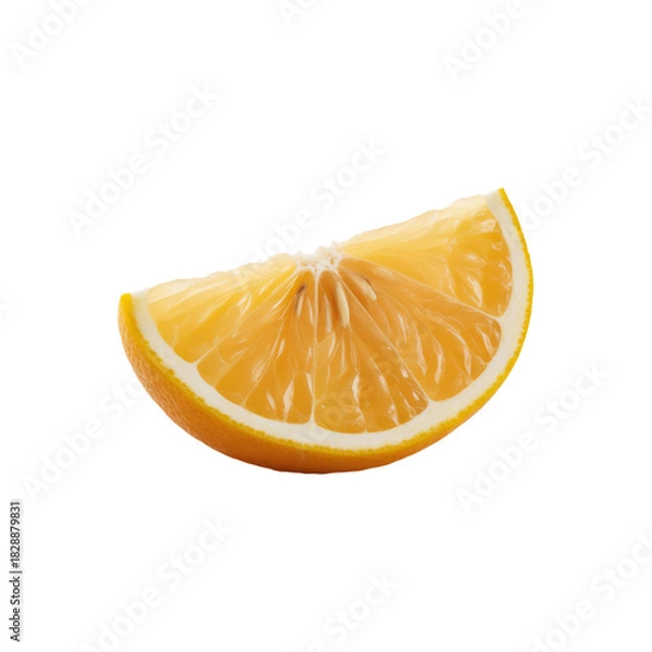 Obraz A single slice of fresh orange fruit isolated on transparent background