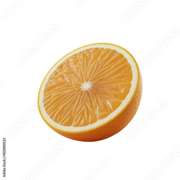 Obraz Half orange fruit slice isolated on transparent background