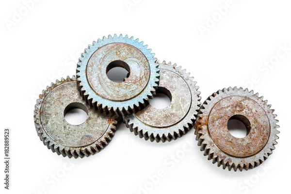 Obraz Old Rusty Gears isolated on white
