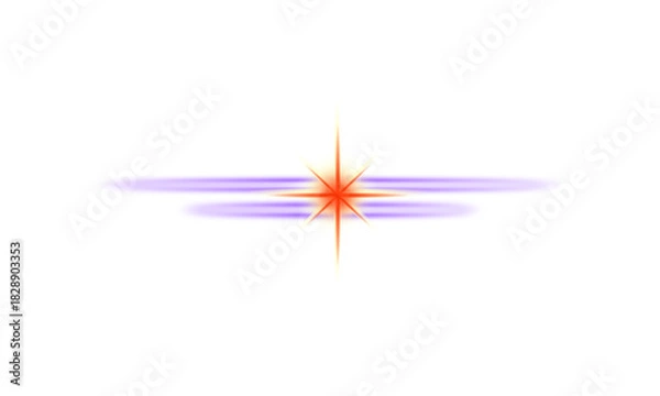 Fototapeta Glowing abstract star burst with vibrant horizontal lens flare