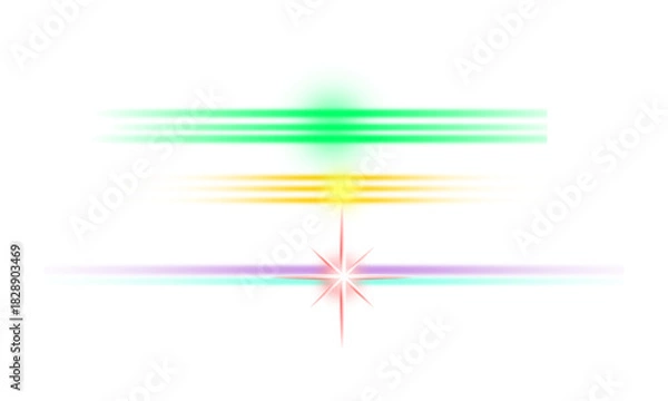 Fototapeta Abstract colorful light streaks and optical lens flare effect