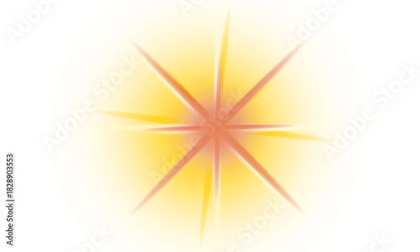 Fototapeta Vibrant abstract starburst with glowing rays on a purple gradient