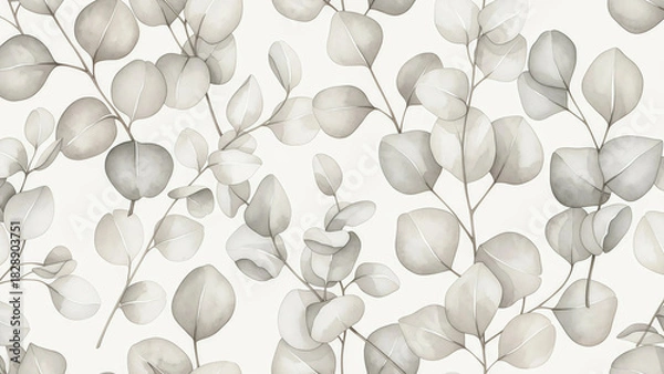 Obraz Gentle eucalyptus leaves create a soothing, modern botanical pattern for elegant designs and backgrounds, bringing nature's calming touch