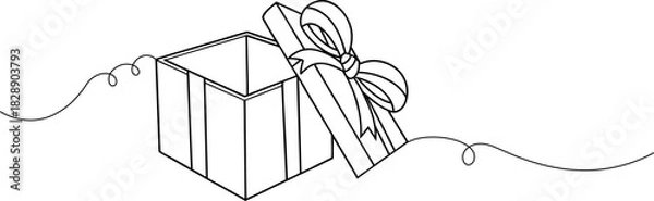 Fototapeta gift box lineart design vector