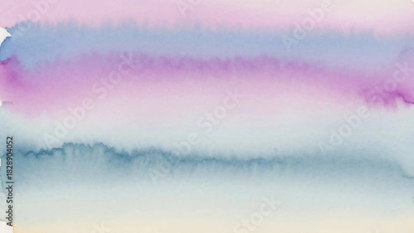 Obraz Dreamy watercolor wash background in soft pastel hues for gentle designs, ethereal projects, and tranquil, calming visual appeal