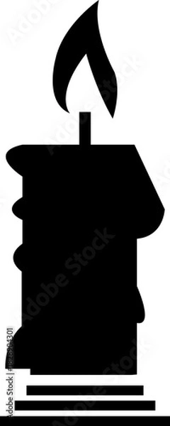 Obraz Candle Silhouettes Vector for Religion, Commemorative and Party