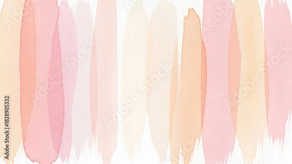 Obraz Elegant watercolor wash background with soft pink and peach tones for dreamy feminine designs and creative projects, perfect for branding and invitations