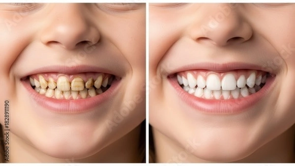 Obraz Teeth Whitening Before and After Comparison