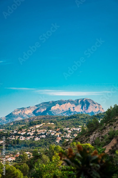 Fototapeta Landscape, Montgo mountain on background, Comunidad Valenciana (Spain)