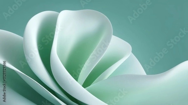 Obraz Elegant mint green floral design showcasing smooth, delicate petals that create a serene and calming atmosphere perfect for modern decor or branding needs.