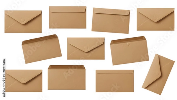 Fototapeta set of brown envelopes