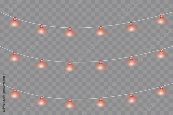 Obraz Multicolor Hanging Light Bulb Pattern with Neon Glow — Vector Illustration