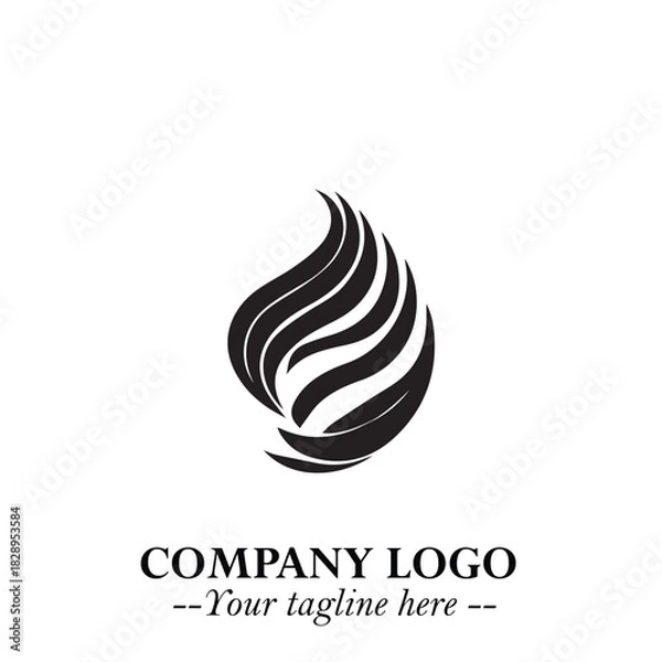 Obraz Elegant Black Wave Logo Symbol on a Clean White Background for Modern Minimalist Branding Design Art