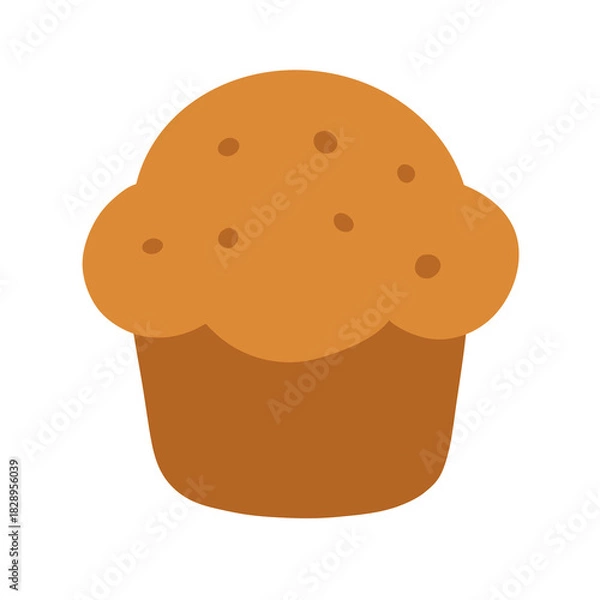 Fototapeta Muffin Delight: A close-up shot of a single, freshly baked muffin in a charming paper cup, a simple delight for the senses.