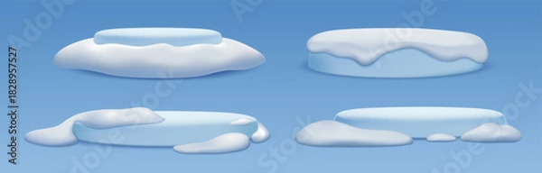 Obraz Winter snow podium set