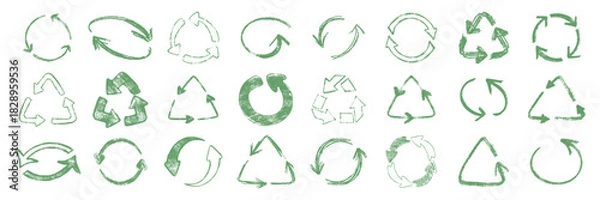 Obraz Recycle loop arrows representing eco cycles and sustainability.