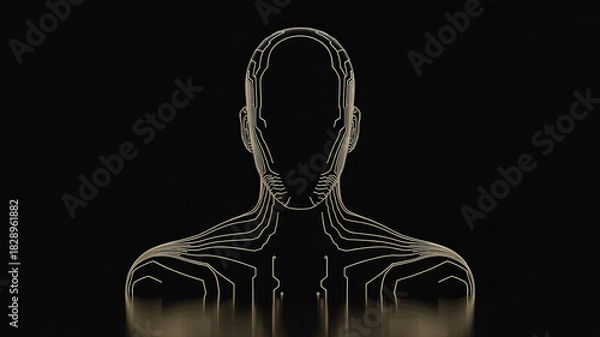 Fototapeta Futuristic AI concept with human form, perfect for technology, innovation, and digital transformation themes, modern design, and creative projects