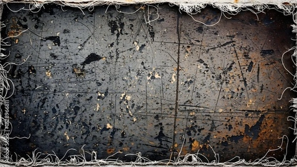 Fototapeta Close Up of Rusted Metal Surface with Scratches and Dirt in Industrial Setting