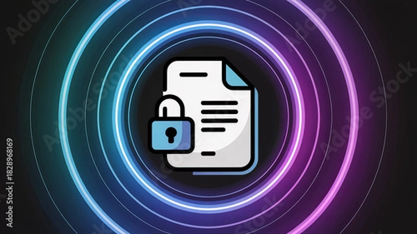 Fototapeta Ensure secure documents with advanced encryption technology, safeguarding data with robust protection and confidential file management for ultimate peace of mind