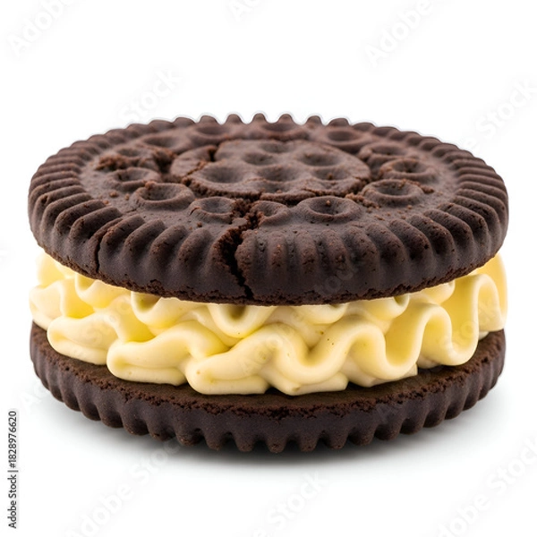 Obraz Delicious Chocolate Sandwich Cookie with Cream Filling