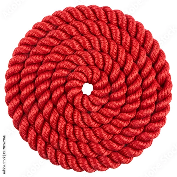 Obraz Red Rope Coiled in a Spiral Pattern