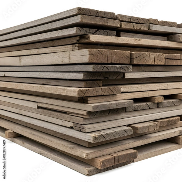 Obraz Stack of weathered wooden planks