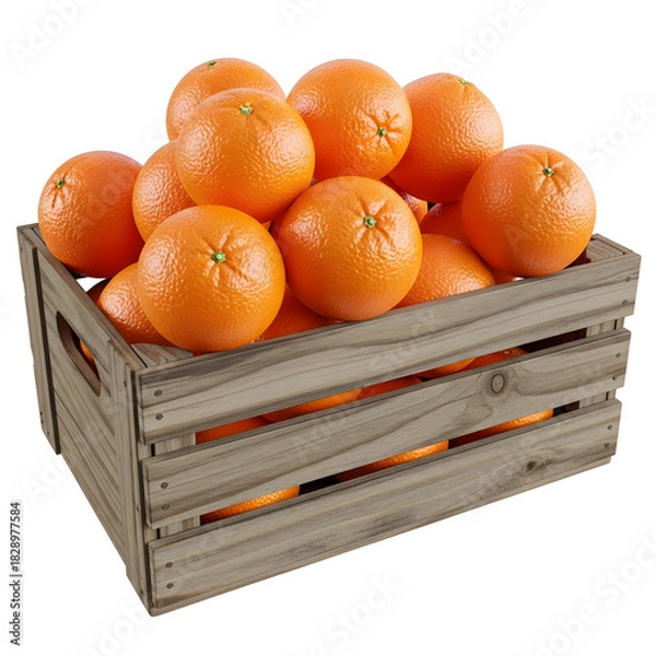 Obraz Fresh Oranges in Wooden Crate