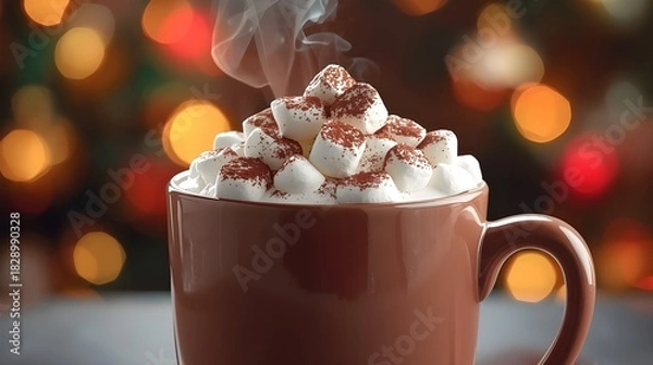 Obraz Ultra-Realistic Festive Hot Chocolate Scene