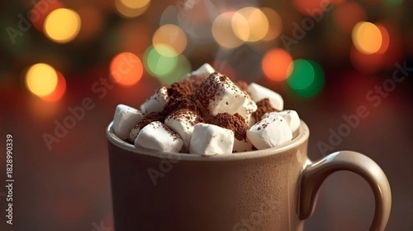 Obraz Ultra-Realistic Festive Hot Chocolate Scene
