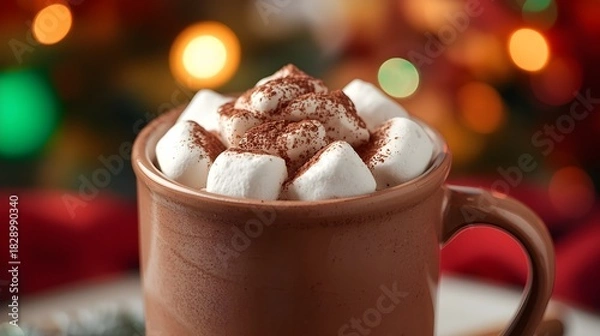 Obraz Ultra-Realistic Festive Hot Chocolate Scene